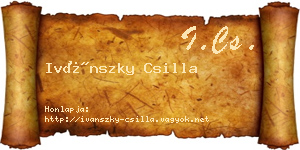 Ivánszky Csilla névjegykártya