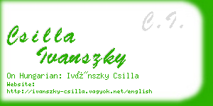 csilla ivanszky business card